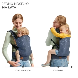 Kinderkraft nosidło NINO Confetti Denim ergonomiczne nosidełko dla dzieci